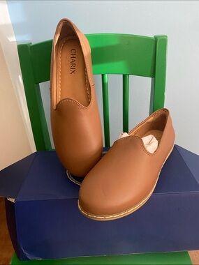 Charix Women's Tan Slip-On Loafers
